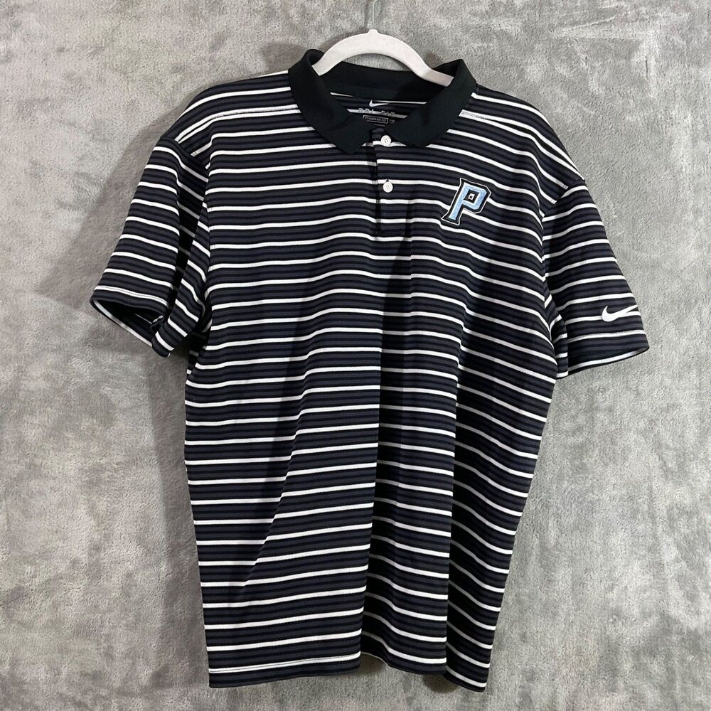 Nike Victory Stripe Polo shirt Purdue/swoosh Logos Men's XL Performance Dri-Fit